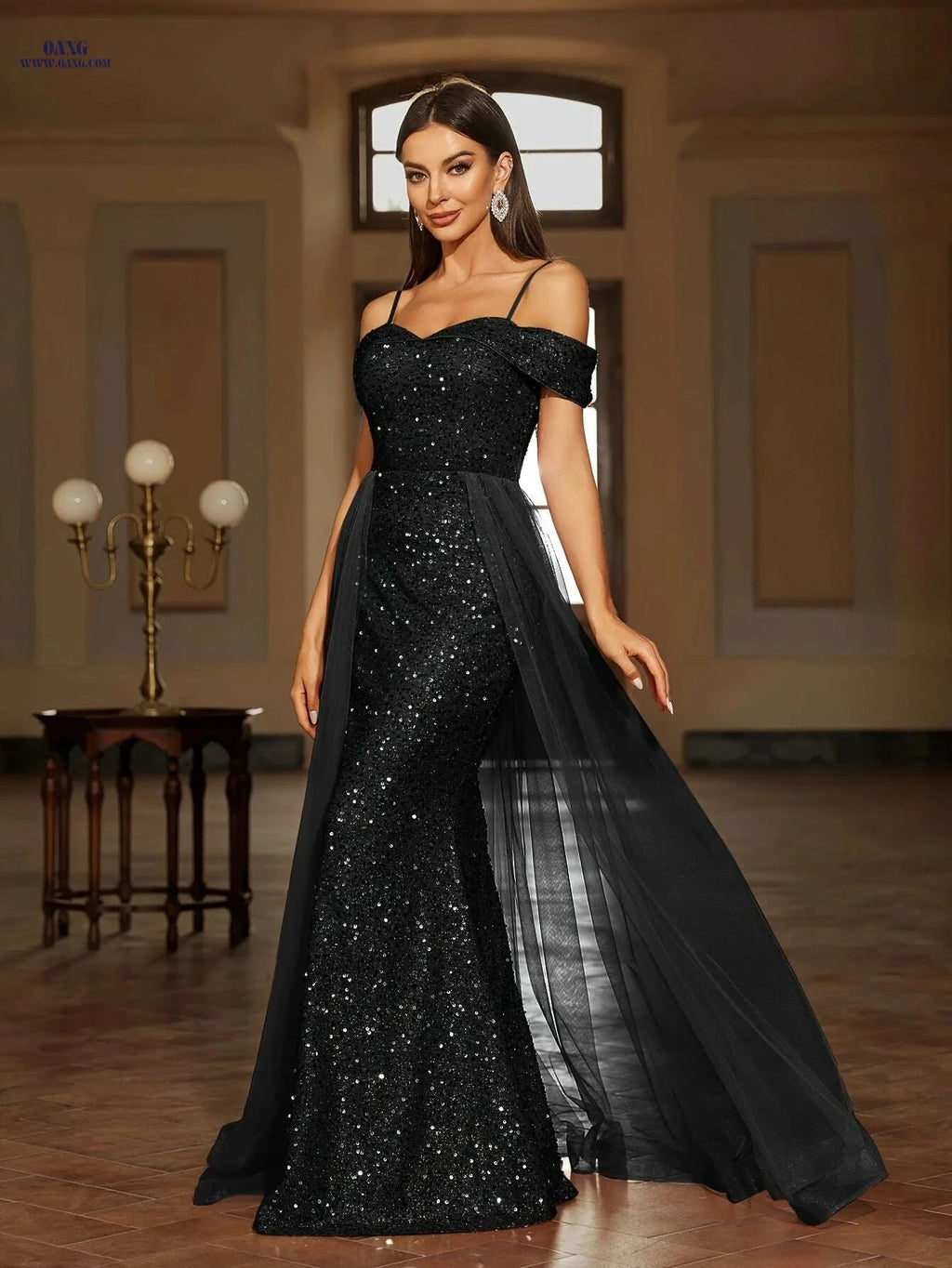 Elegant One-Shoulder Mesh Dress - Perfect for Parties & Gatherings   OAXG Dirty Pink / S