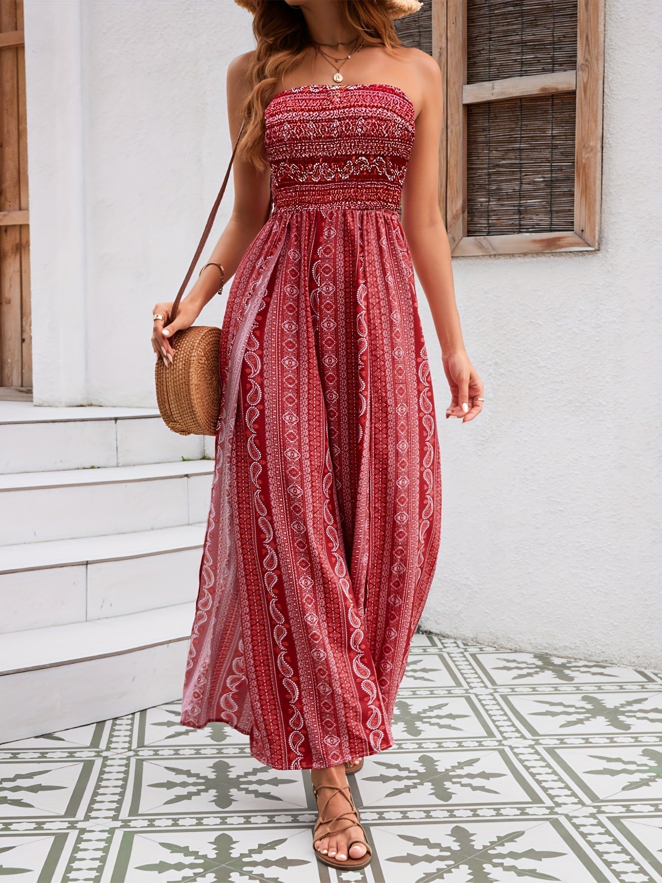 Elegant Paisley Print Summer Dress