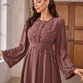 Elegant Pearl Abayas for Middle Eastern Muslims - 100% Polyester Fabric   OAXG 