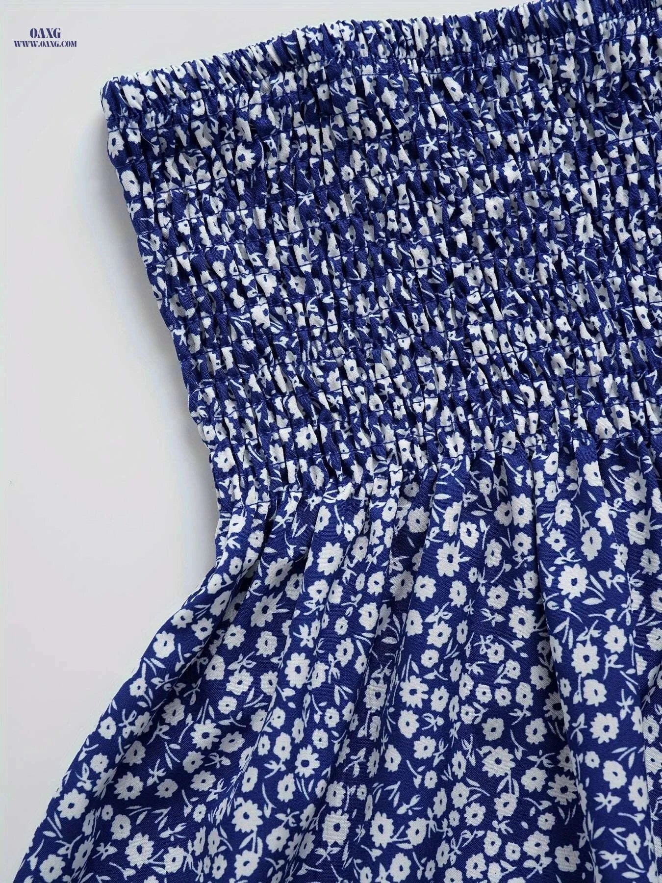 Elegant Polyester Shirred Waistband Skirt - Women's Floral Fashion   OAXG 