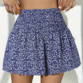 Elegant Polyester Shirred Waistband Skirt - Women's Floral Fashion   OAXG 