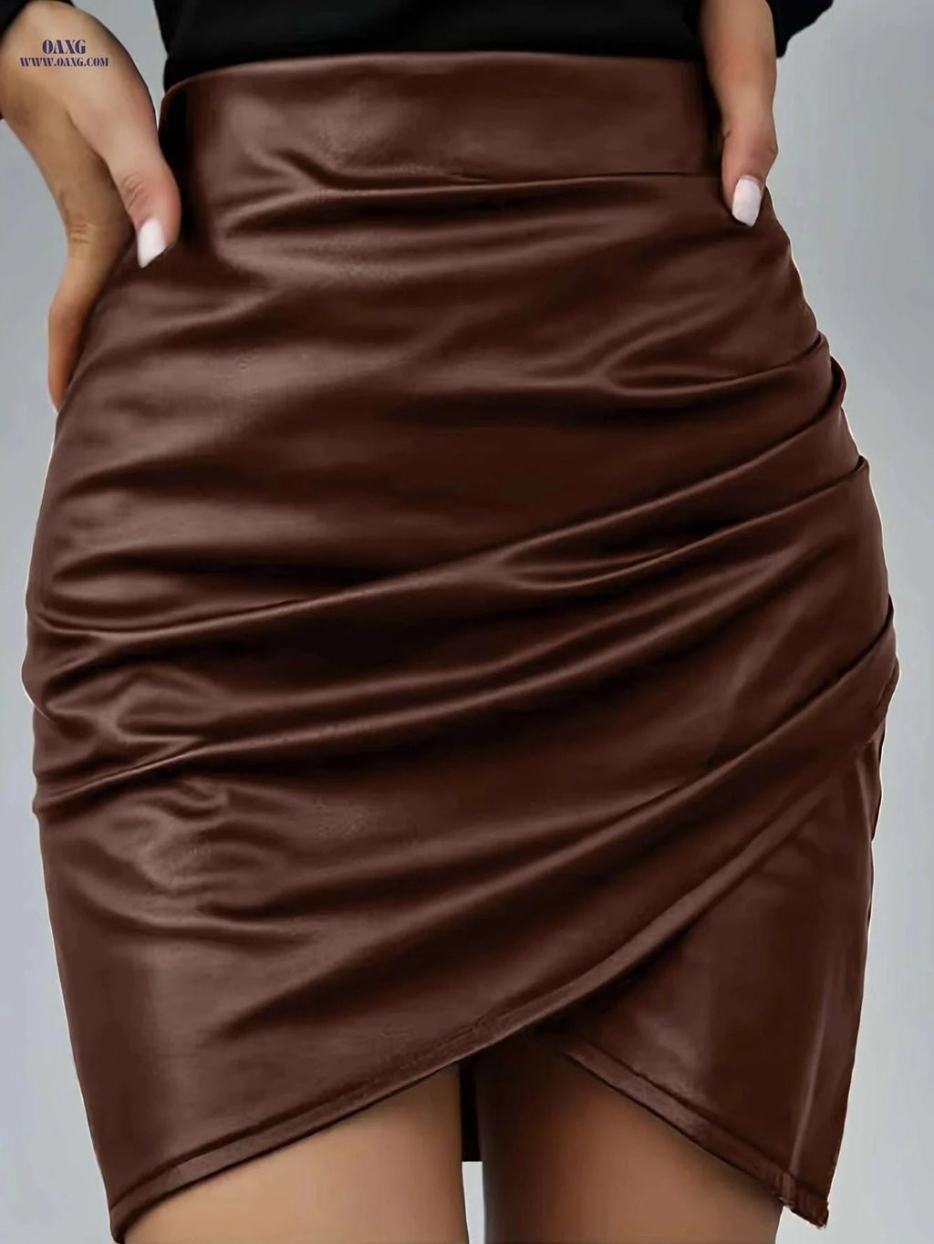 Elegant PU Leather Skirt - Fall/Winter Women's Half Skirt   OAXG 