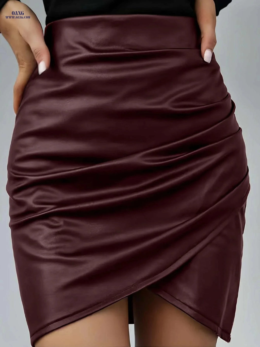 Elegant PU Leather Skirt - Fall/Winter Women's Half Skirt   OAXG 
