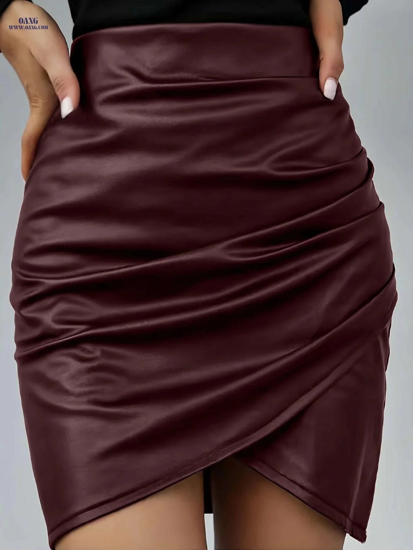 Elegant PU Leather Skirt - Fall/Winter Women's Half Skirt   OAXG 