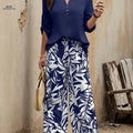 Elegant Pullover Long Sleeve Top & Pants Set - Spring-Summer Fashion   OAXG 