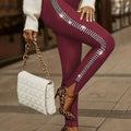 Elegant Rhinestone Skinny Pants for Women - Stylish Spring & Fall Wear   OAXG Black / S