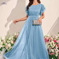 Elegant Sequined Ruffled Dress for Women - Perfect for Parties & Events   OAXG 