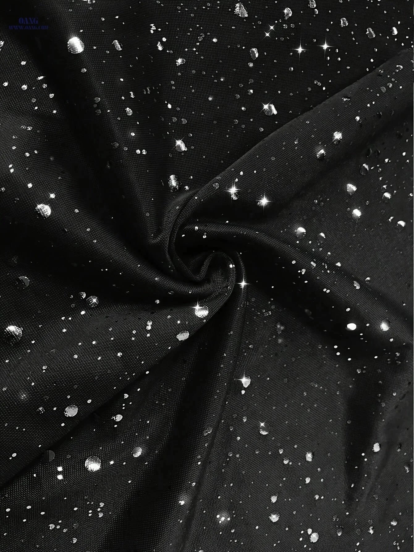 Elegant Sleeveless Lace Dress - Thigh-High Slit & Ruffled Hem   OAXG Black / S