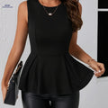 Elegant Sleeveless Tank Top - 95% Polyester for All Seasons   OAXG 