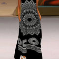 Elegant Sleeveless V-Neck Dress - All-Season Printed Style for Adults   OAXG 【Multicolor】 / S