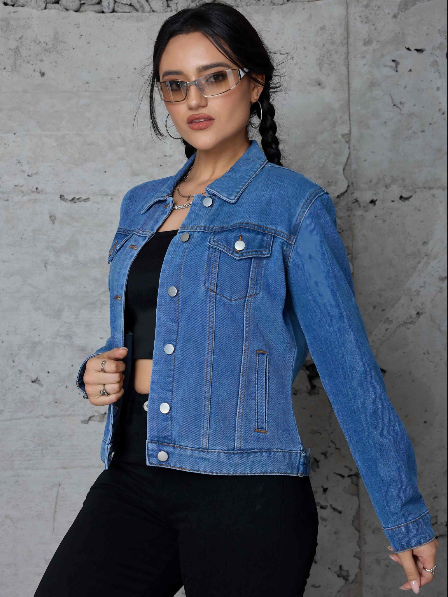 Elegant Slim-Fit Fashionable Premium Women's Jeans   OAXG Light Blue / S