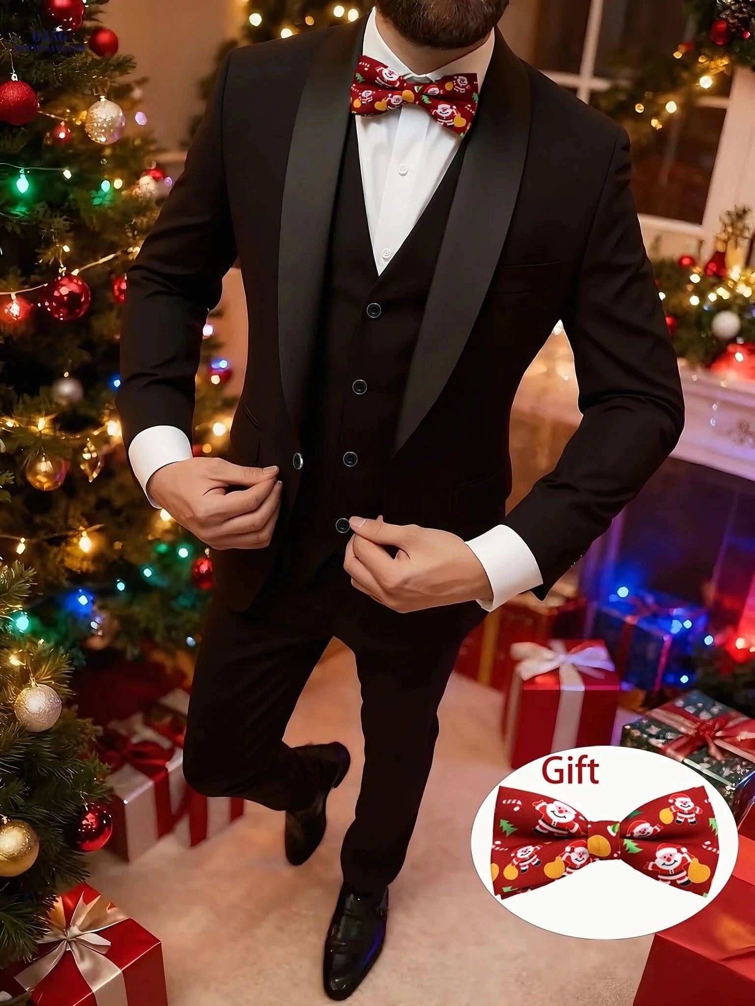 Elegant Slim Fit Men's 3pcs Suit Set - Perfect for Weddings & Events   OAXG 