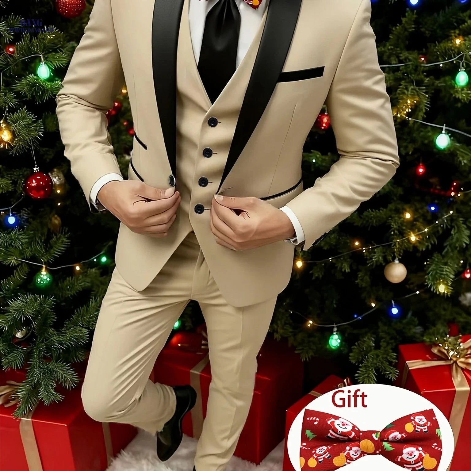 Elegant Slim Fit Men's 3pcs Suit Set - Perfect for Weddings & Events   OAXG 