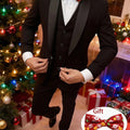 Elegant Slim Fit Men's 3pcs Suit Set - Perfect for Weddings & Events   OAXG Black / FR XS