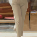 Elegant Slim-Fit Women's Long Pants - Versatile All-Season Style   OAXG Khaki / S