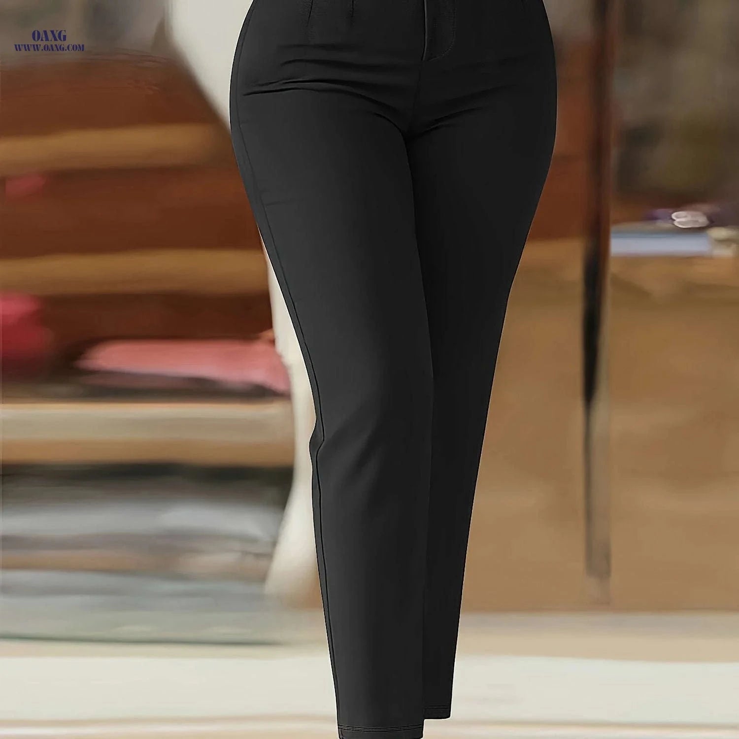Elegant Slim-Fit Women's Long Pants - Versatile All-Season Style   OAXG Khaki / S
