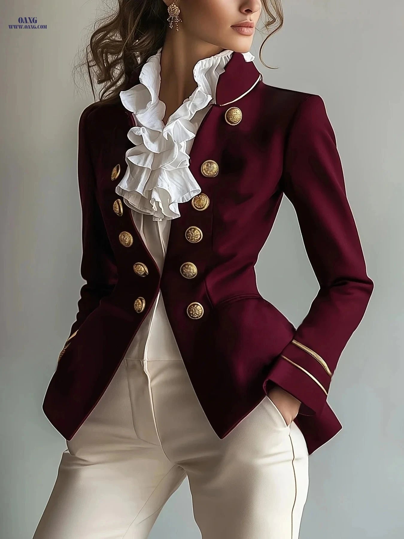 Elegant Solid Color Blazer Jacket - Stylish Casual Look for Spring   OAXG 