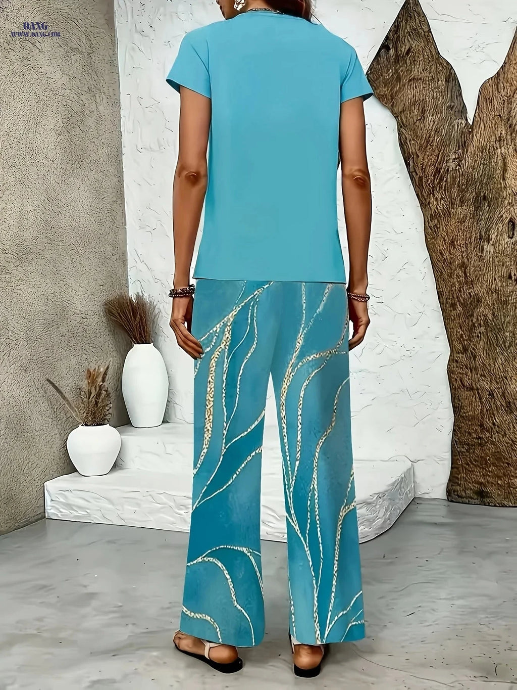 Elegant Solid Color Cardigan and Pants Set - Spring/Summer Style   OAXG Mineral Green / S