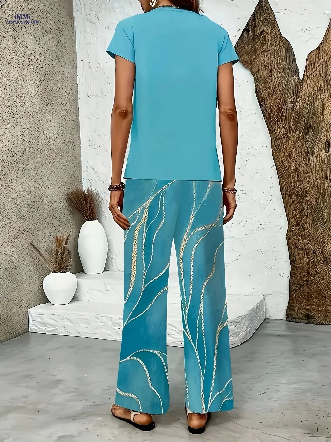 Elegant Solid Color Cardigan and Pants Set - Spring/Summer Style   OAXG Mineral Green / S