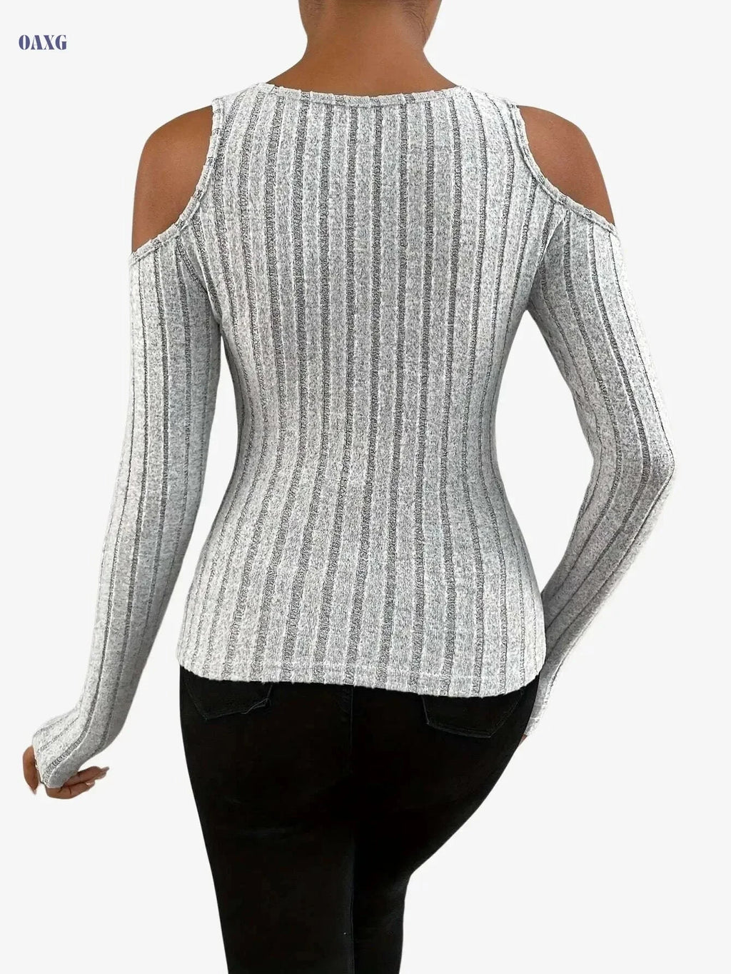 Elegant Solid Color Crew Neck Tee - High Elasticity Knit Fabric   OAXG grey / XS