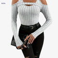 Elegant Solid Color Crew Neck Tee - High Elasticity Knit Fabric   OAXG grey / XS