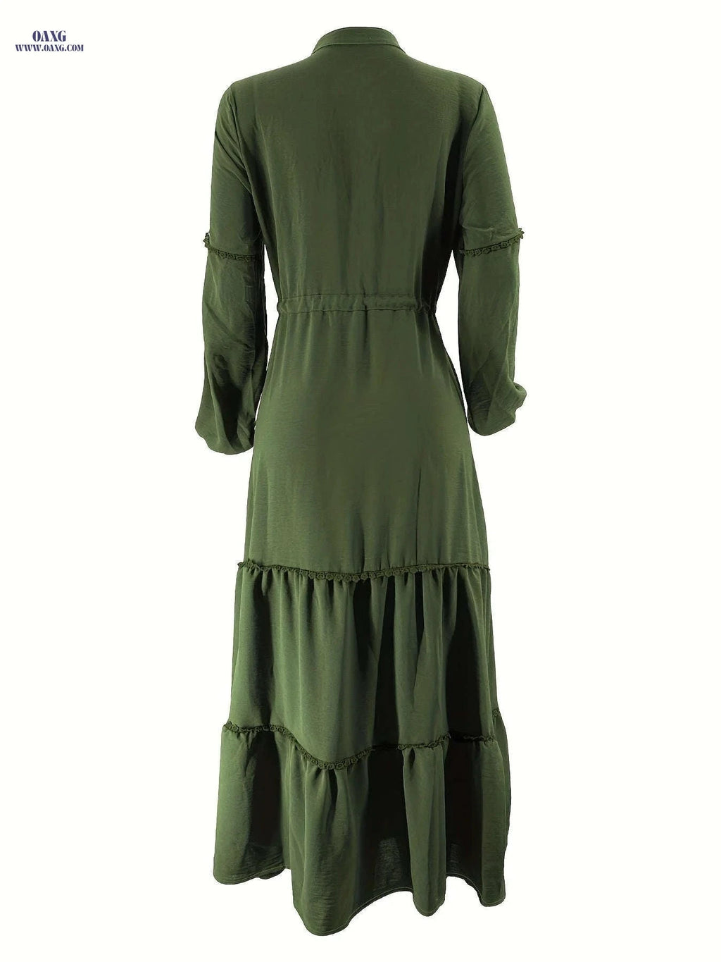Elegant Solid Color Long Dress for Women - Casual Middle Eastern Style   OAXG 