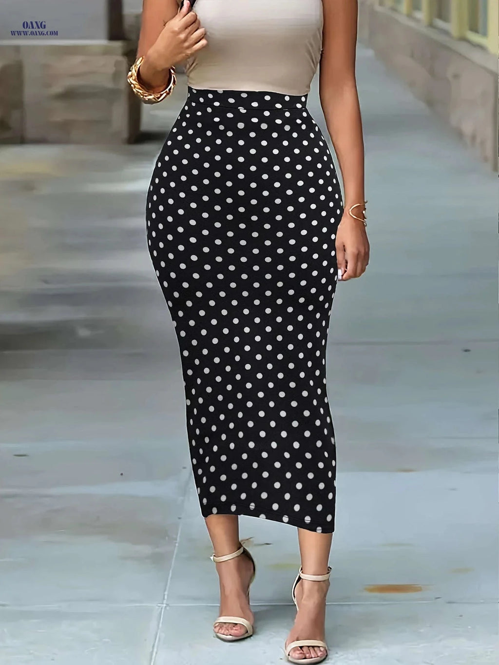Elegant Solid Color Long Skirt for Women - 100% Polyester   OAXG 