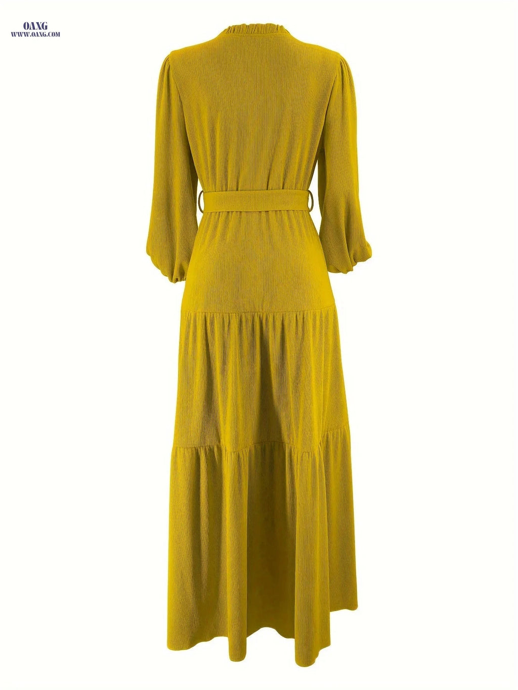 Elegant Solid Color Muslim Dress for Women - Casual Style, Machine Washable   OAXG 