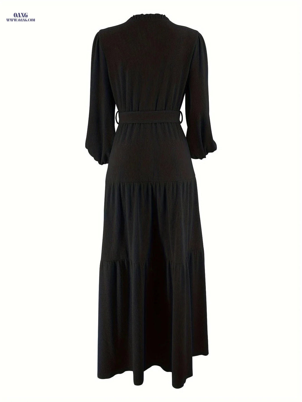 Elegant Solid Color Muslim Dress for Women - Casual Style, Machine Washable   OAXG Coffee Brown / S