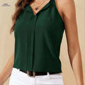 Elegant Solid Color V-Neck Camisole for Women - Summer Style   OAXG 