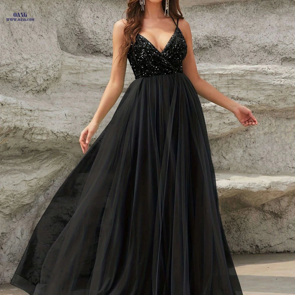 Elegant Spaghetti Strap Wedding Dress - High Waist Loose Fit Maxi   OAXG 