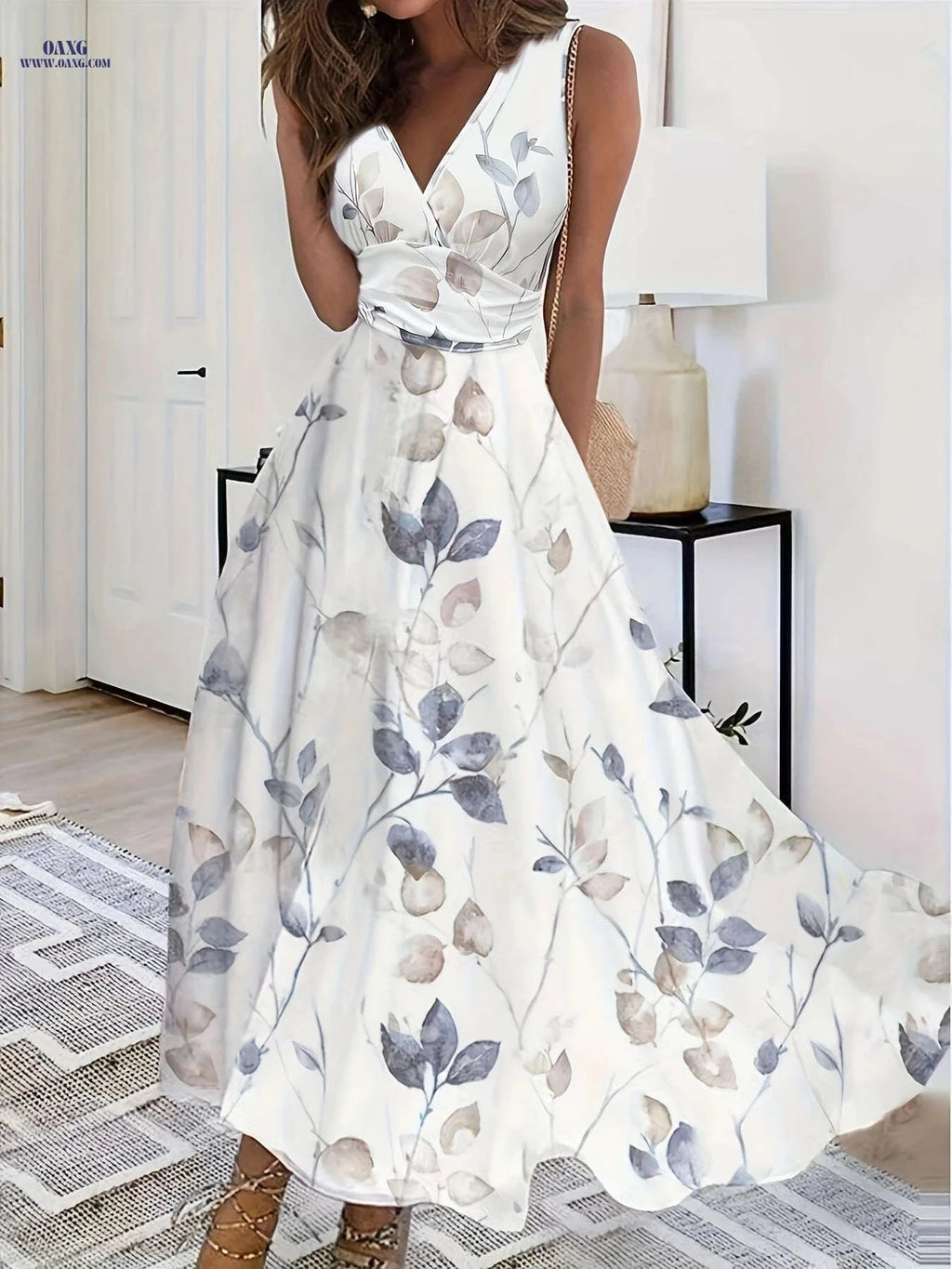 Elegant Spring Summer Printed Dresses - 95% Polyester Fabric   OAXG 