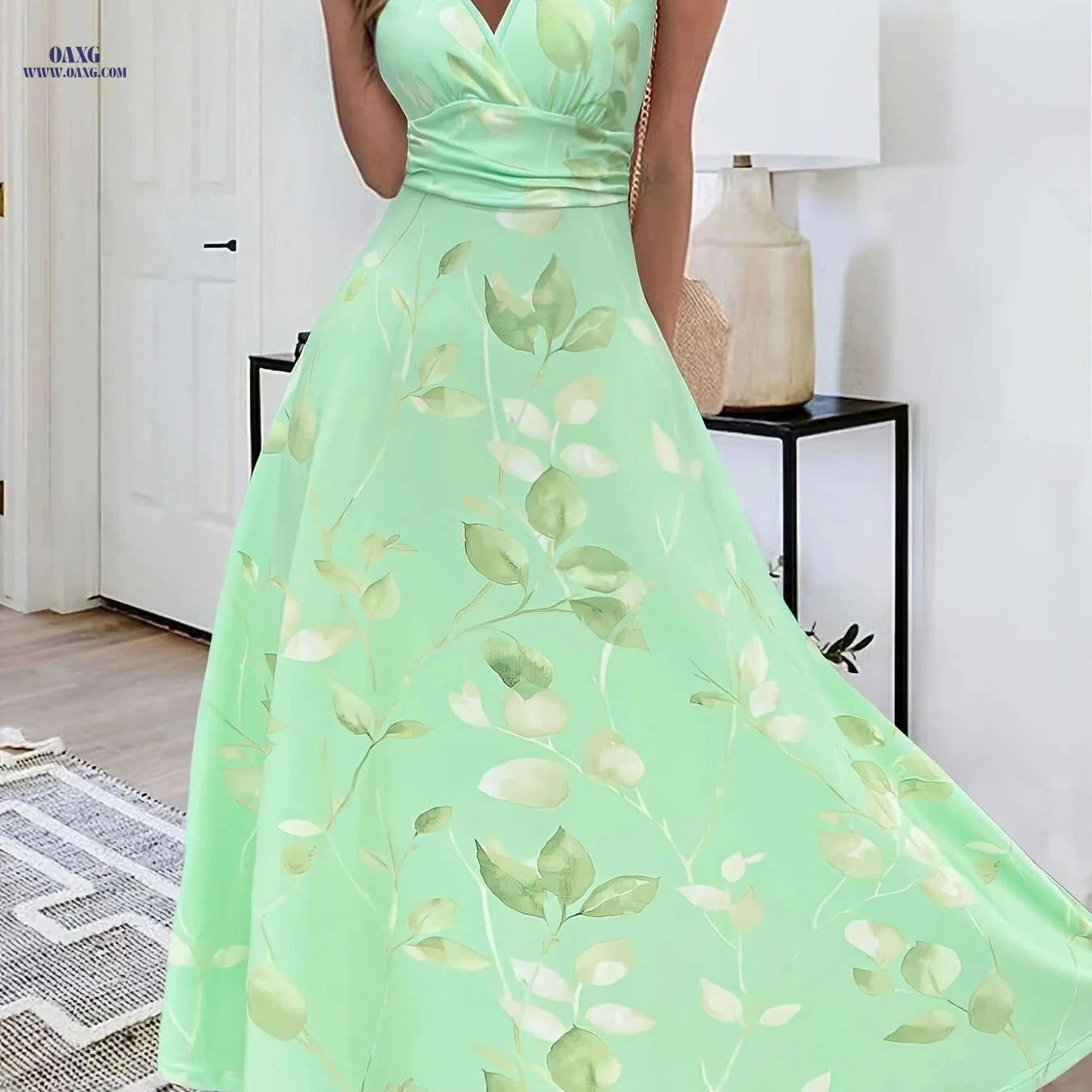 Elegant Spring Summer Printed Dresses - 95% Polyester Fabric   OAXG 