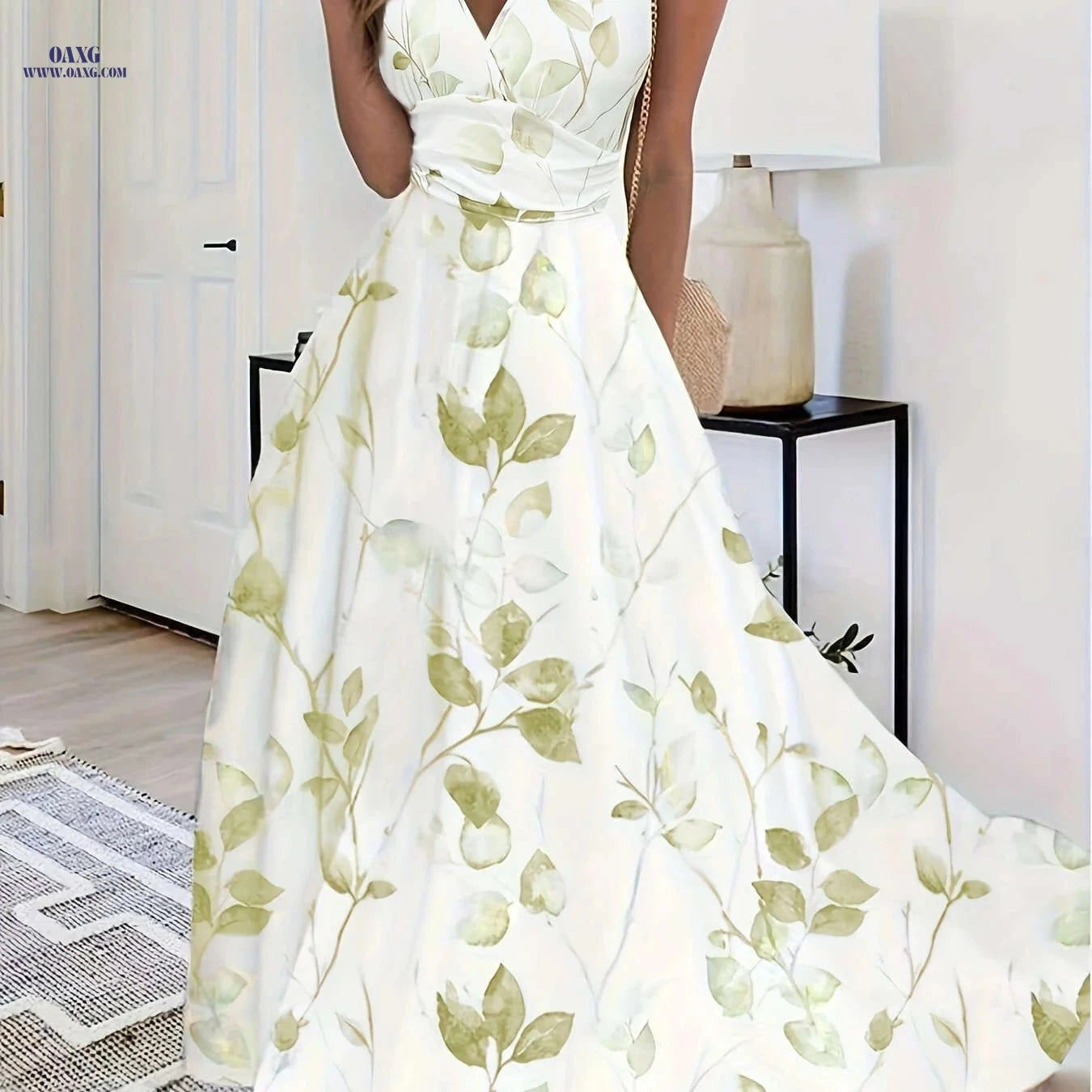 Elegant Spring Summer Printed Dresses - 95% Polyester Fabric   OAXG 