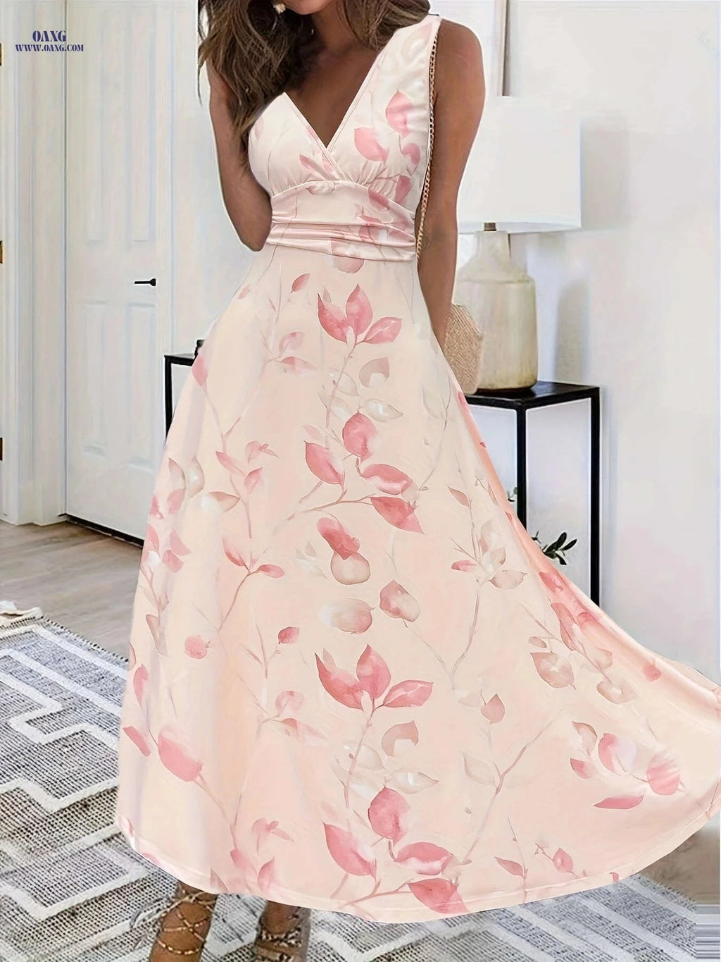 Elegant Spring Summer Printed Dresses - 95% Polyester Fabric   OAXG 