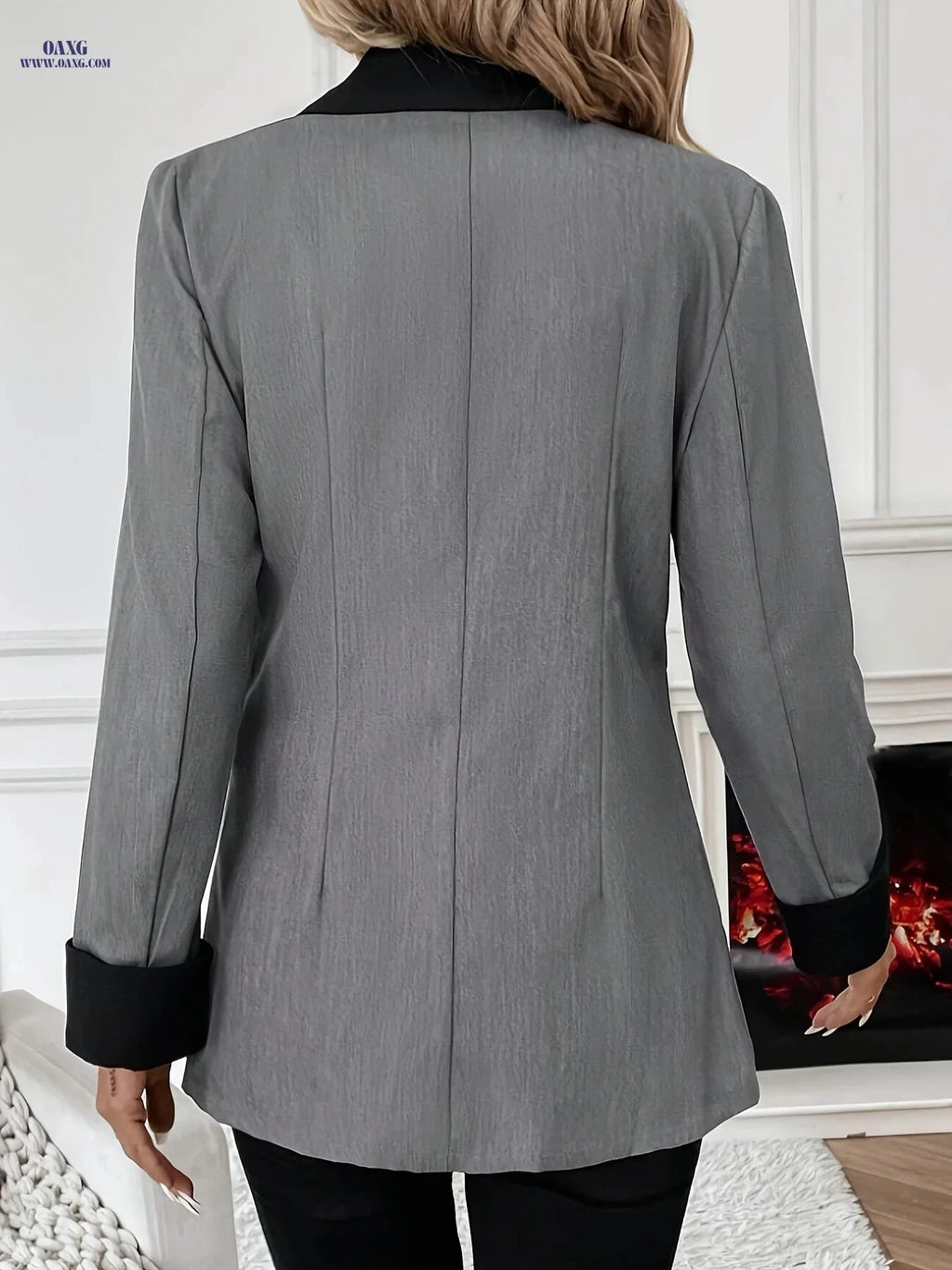 Elegant Stylish Jacket for Spring & Autumn - Comfortable Polyester   OAXG Silvery Grey / S