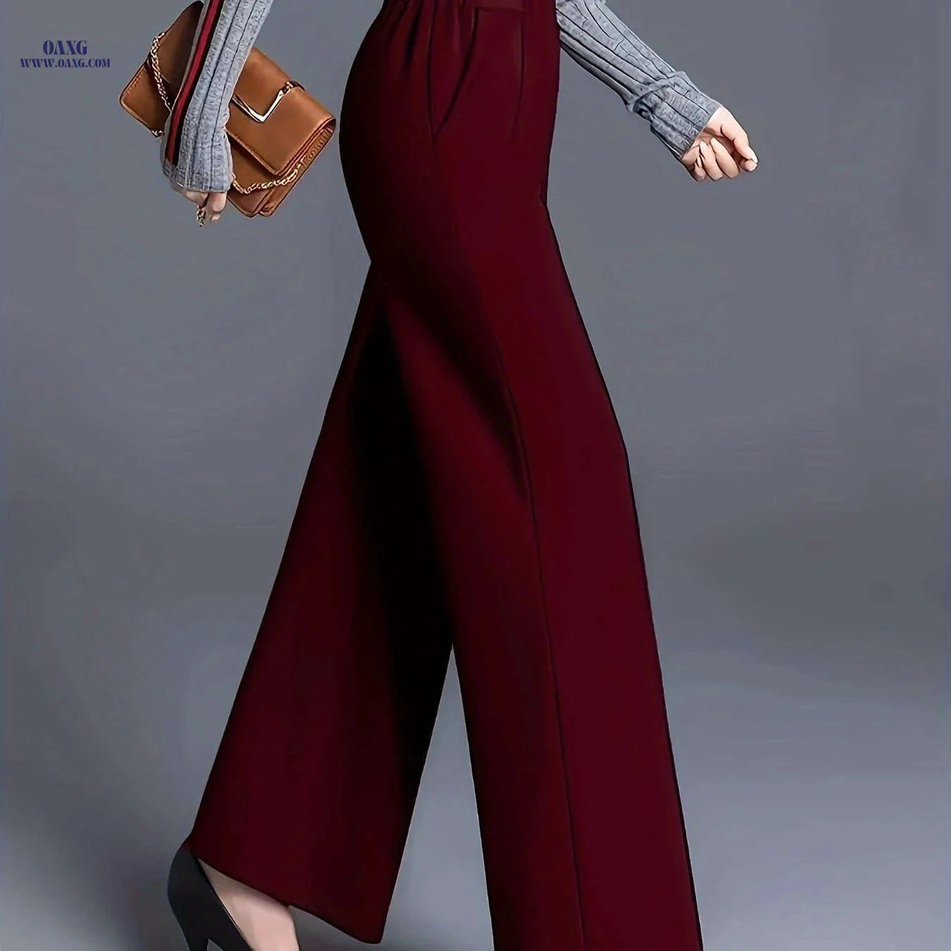 Elegant Summer Slim-Fit Wide-Leg Pants for Women's Office Wear   OAXG 