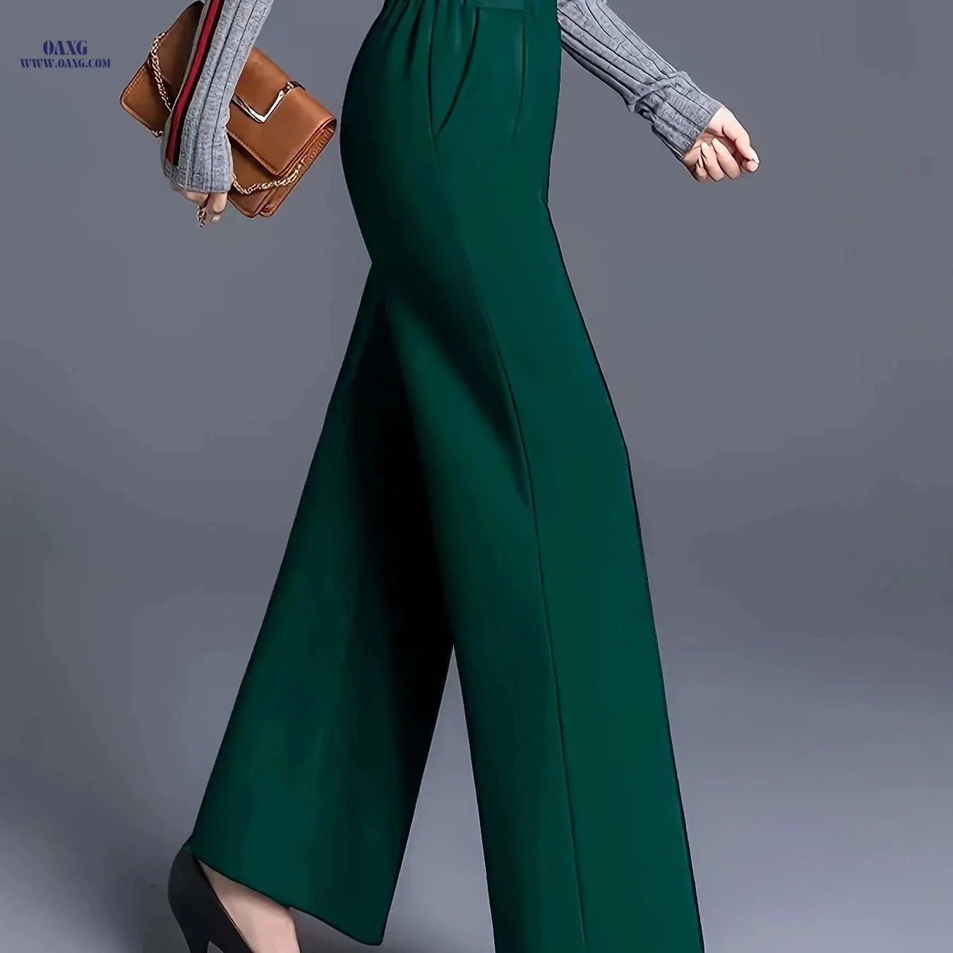 Elegant Summer Slim-Fit Wide-Leg Pants for Women's Office Wear   OAXG 