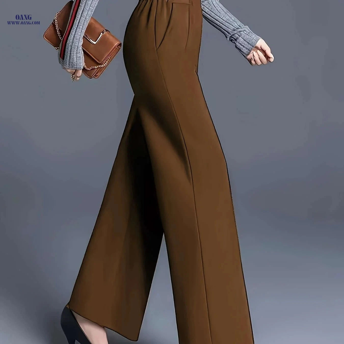 Elegant Summer Slim-Fit Wide-Leg Pants for Women's Office Wear   OAXG 