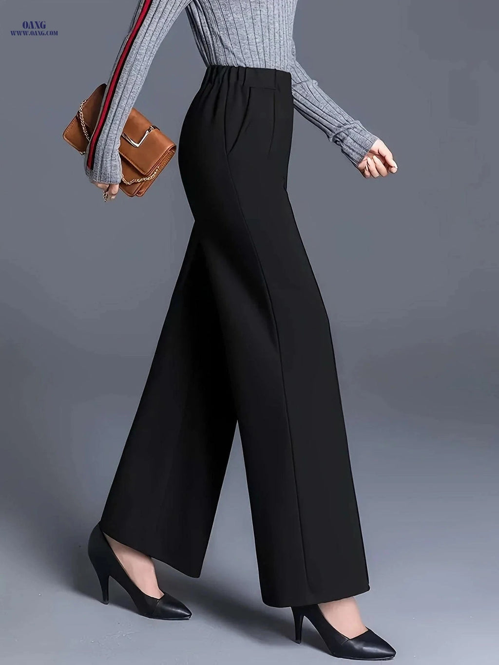 Elegant Summer Slim-Fit Wide-Leg Pants for Women's Office Wear   OAXG 
