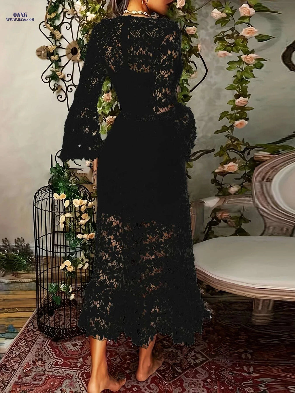 Elegant V Neck Cocktail Dress - Long Sleeve Sheath for Parties   OAXG 