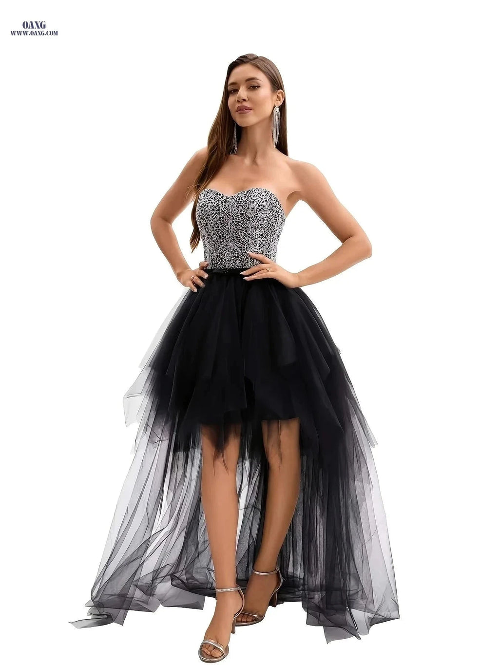 Elegant V-Neck Knee-High Skater Dress - Flared Hem, Solid Color   OAXG Violet / XS