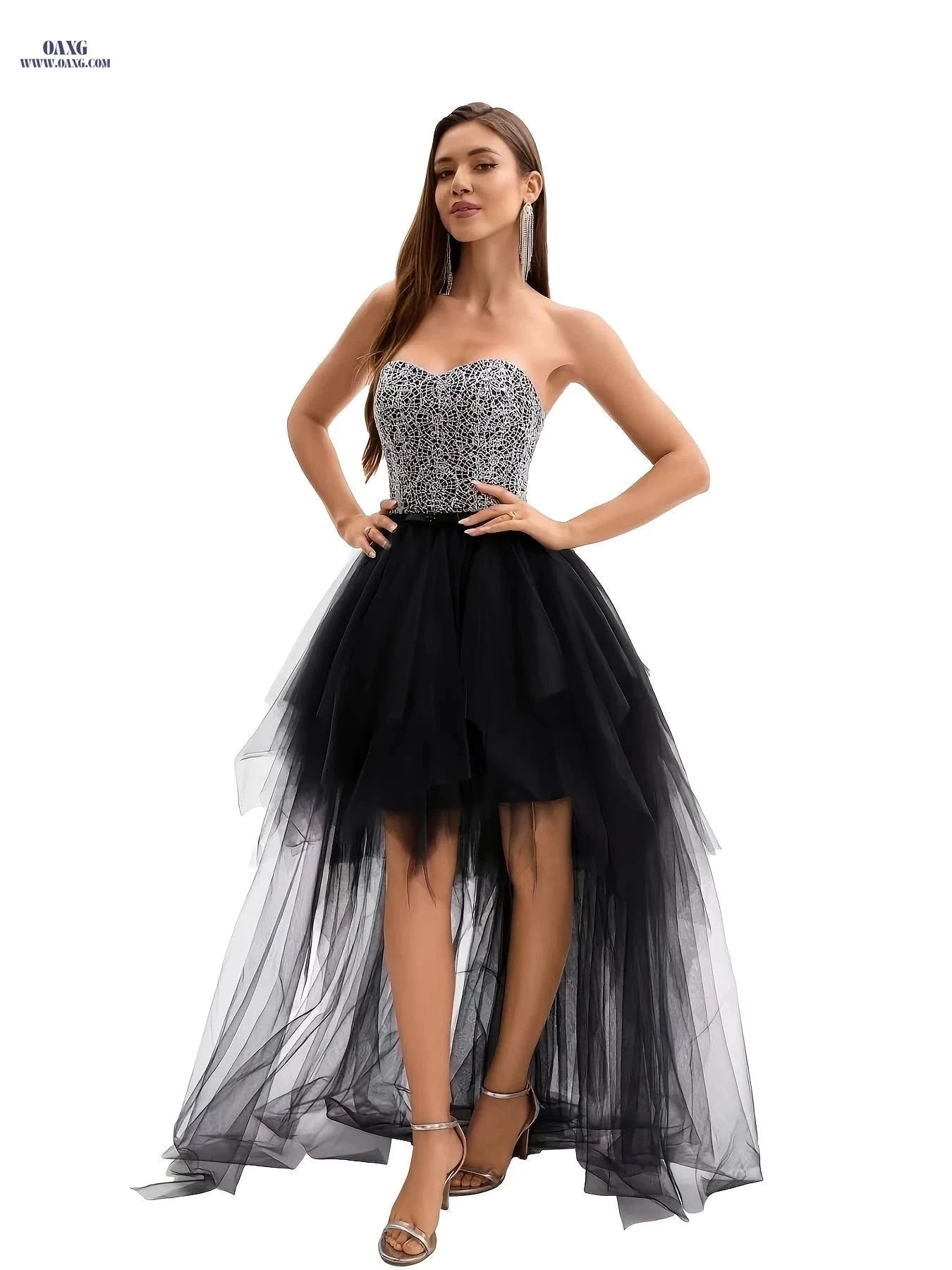 Elegant V-Neck Knee-High Skater Dress - Flared Hem, Solid Color   OAXG Violet / XS