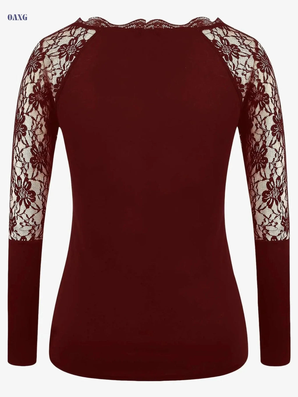 Elegant V Neck Lace Long Sleeve Blouse - Gothic Casual Top   OAXG 