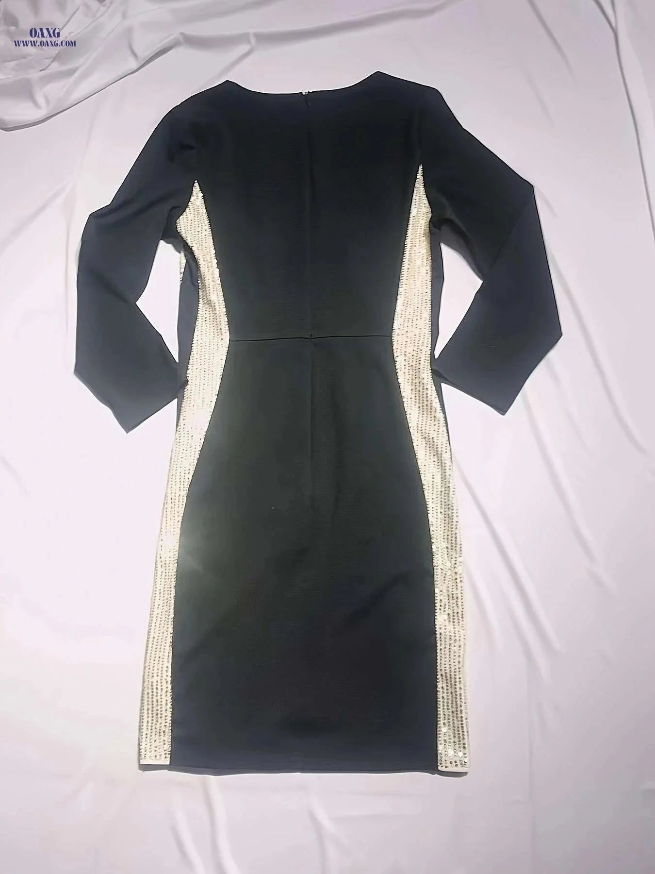 Elegant V-Neck Sequin Evening Gown - Perfect for Parties & Weddings   OAXG 