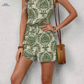 Elegant Vintage Printed Jumpsuit for Women - Perfect for Spring/Summer   OAXG Mixed Color / S