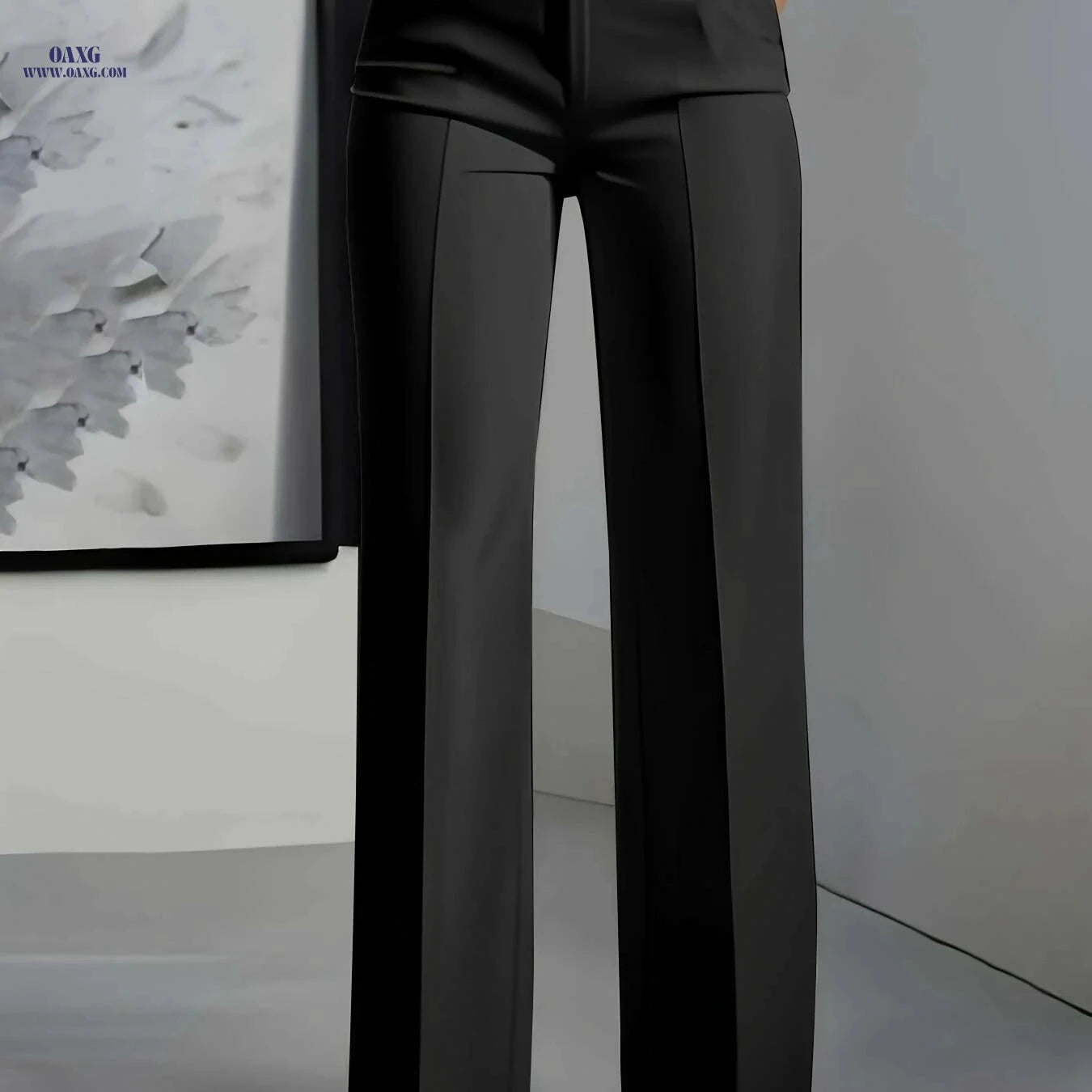 Elegant White Straight Leg Pants for Women - Office & Formal Wear   OAXG 