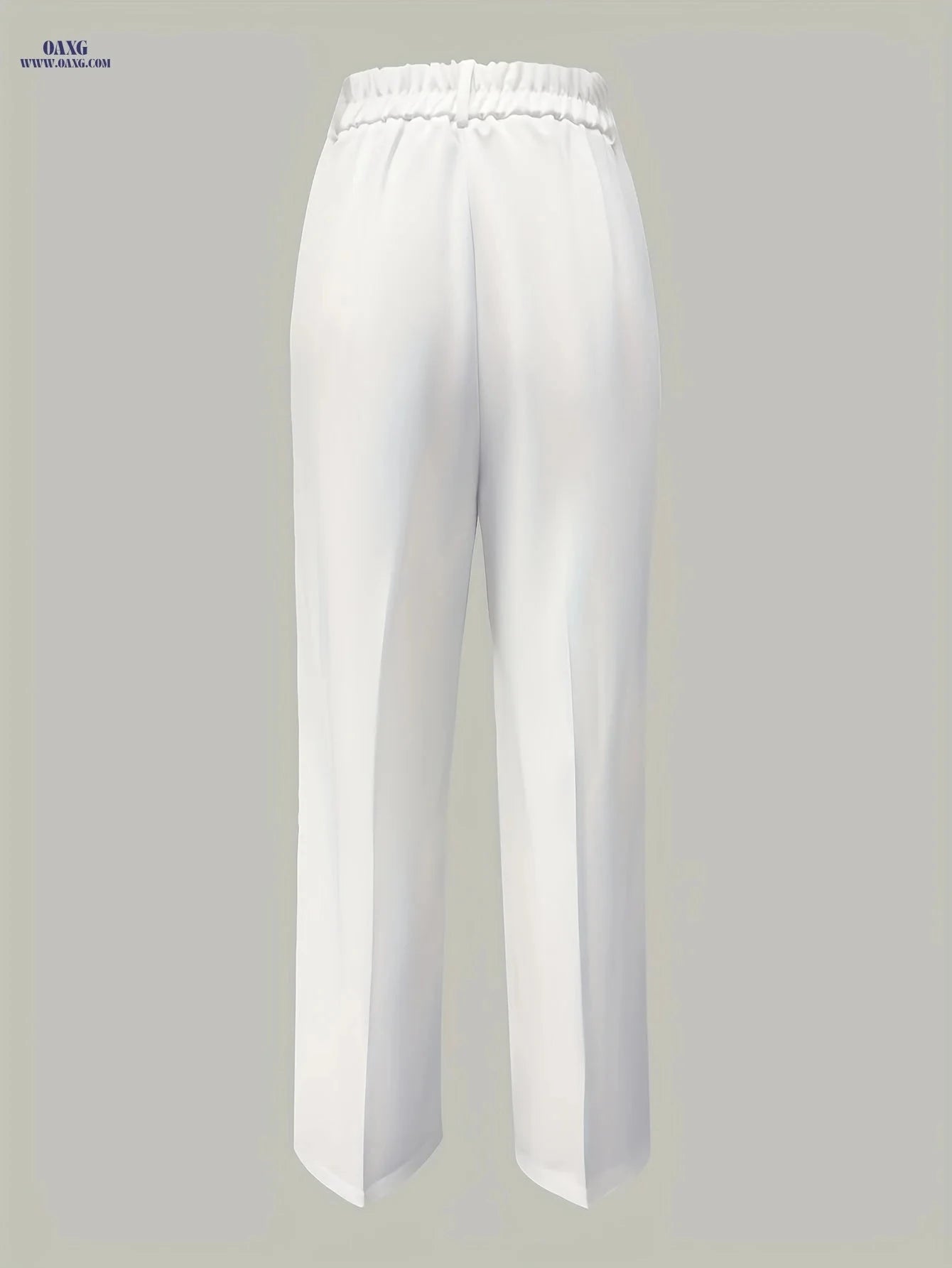 Elegant White Trousers for Women - Button Closure, Versatile Style   OAXG 