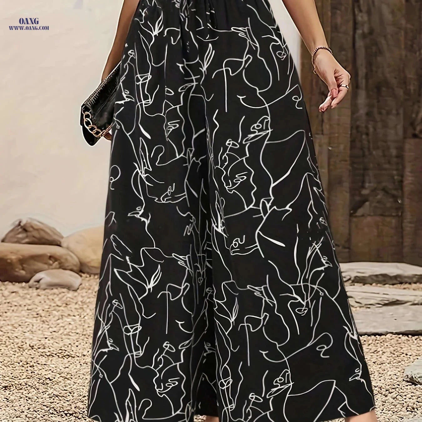 Elegant Wide-Leg Trousers - Comfortable Casual & Dressy Wear   OAXG Black / Asian S