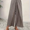 Elegant Wide-Leg Tulip Hem Pants - Tied Waist, Summer Style   OAXG 